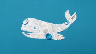 A whale made out of plastic